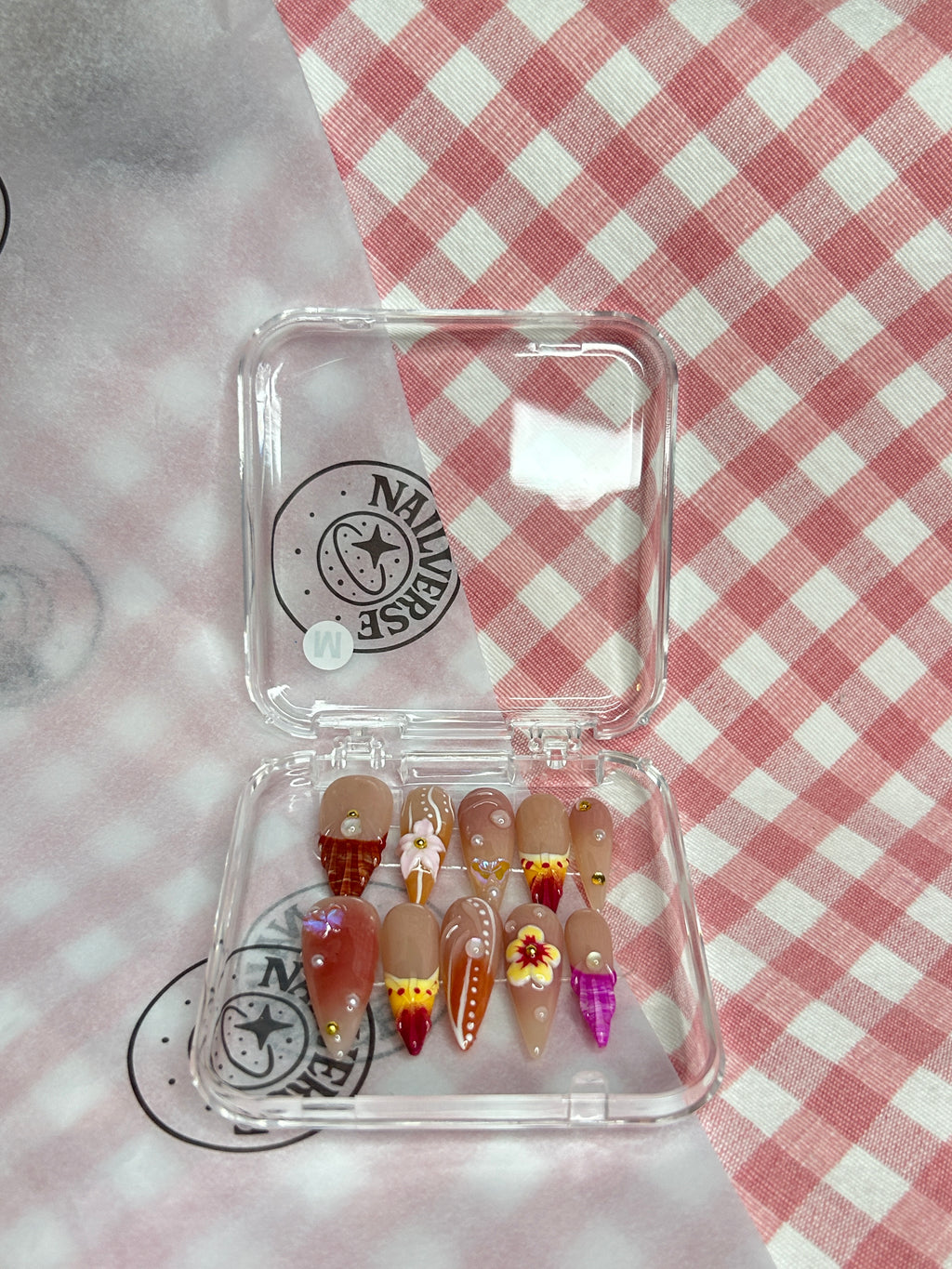 Amber Blossom Jelly Almond Press-On Nail Set