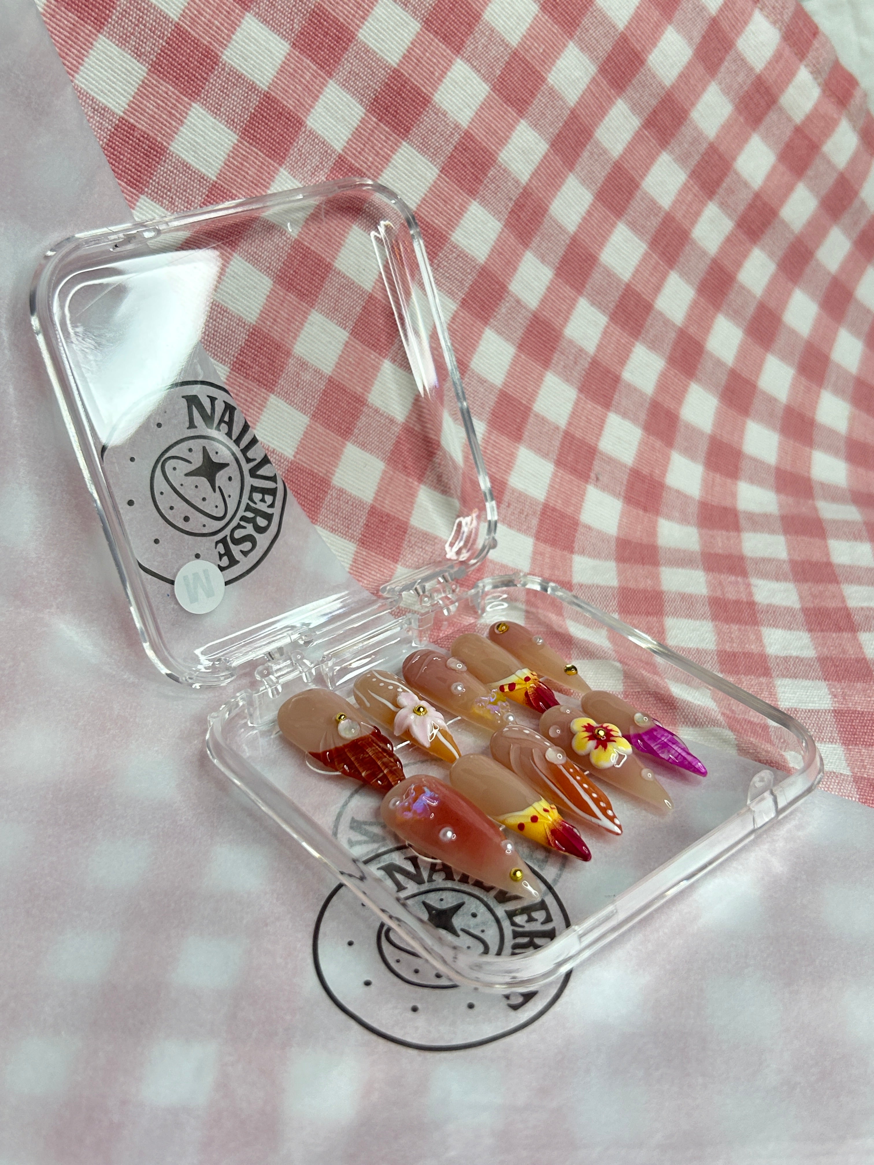 Amber Blossom Jelly Almond Press-On Nail Set