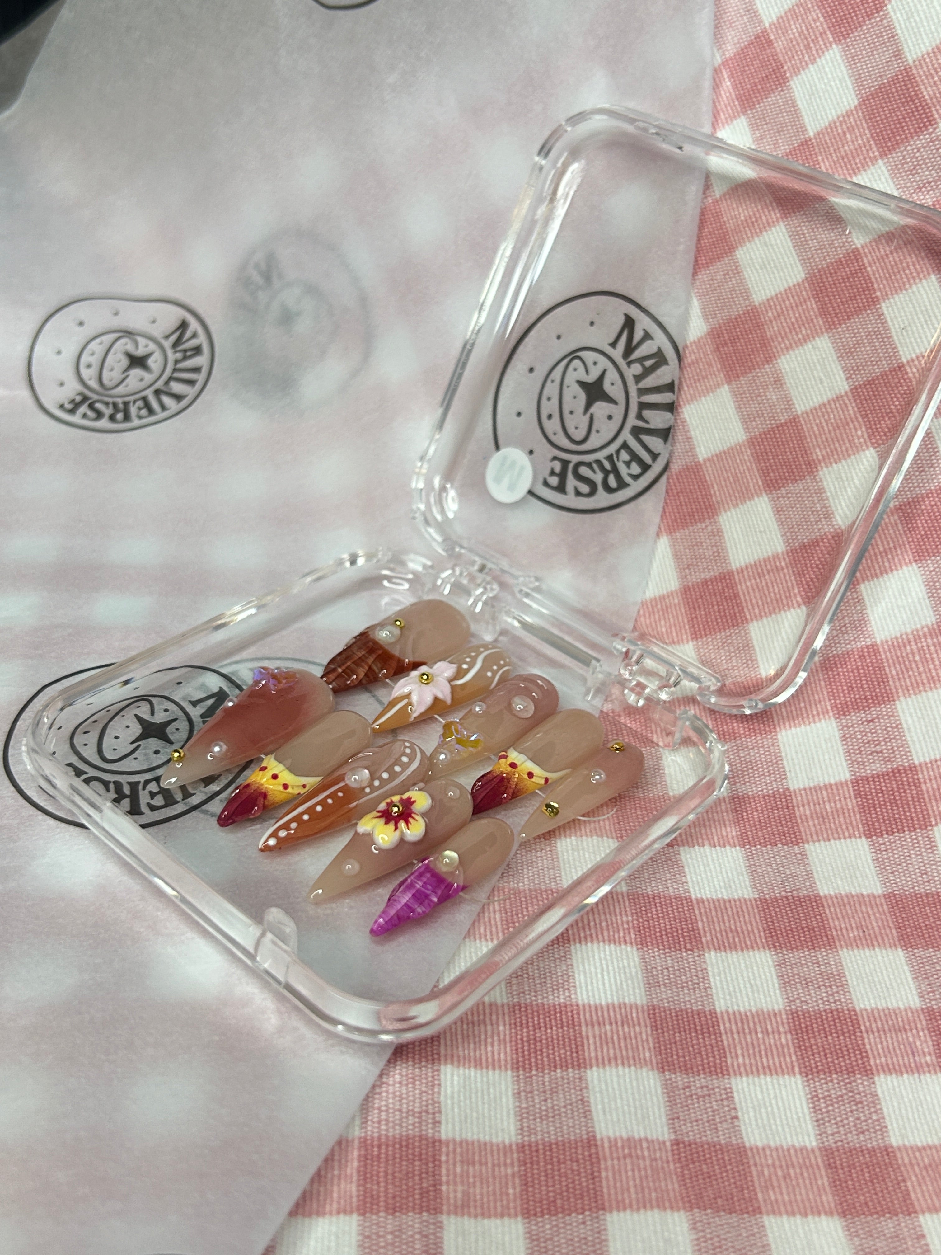 Amber Blossom Jelly Almond Press-On Nail Set
