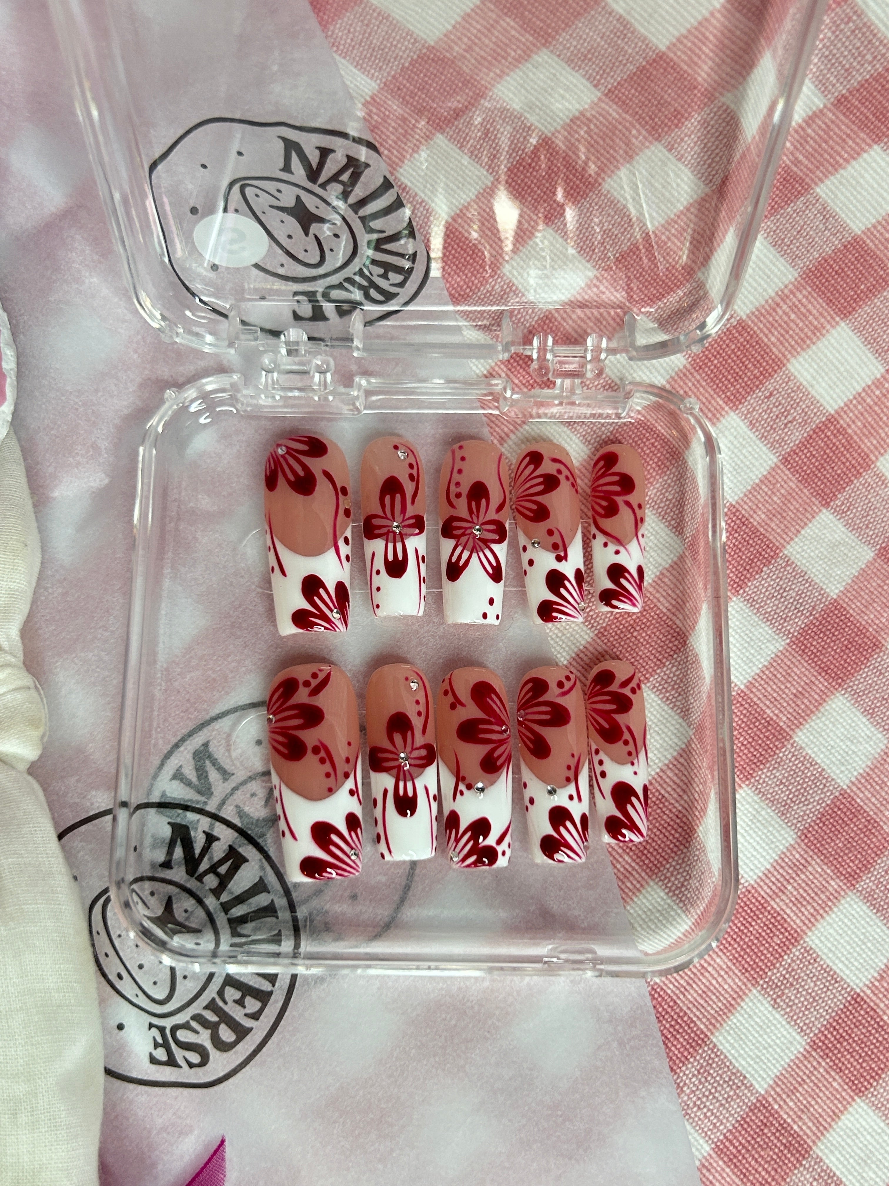 Crimson Petal Jelly Almond Press-On Nail Set