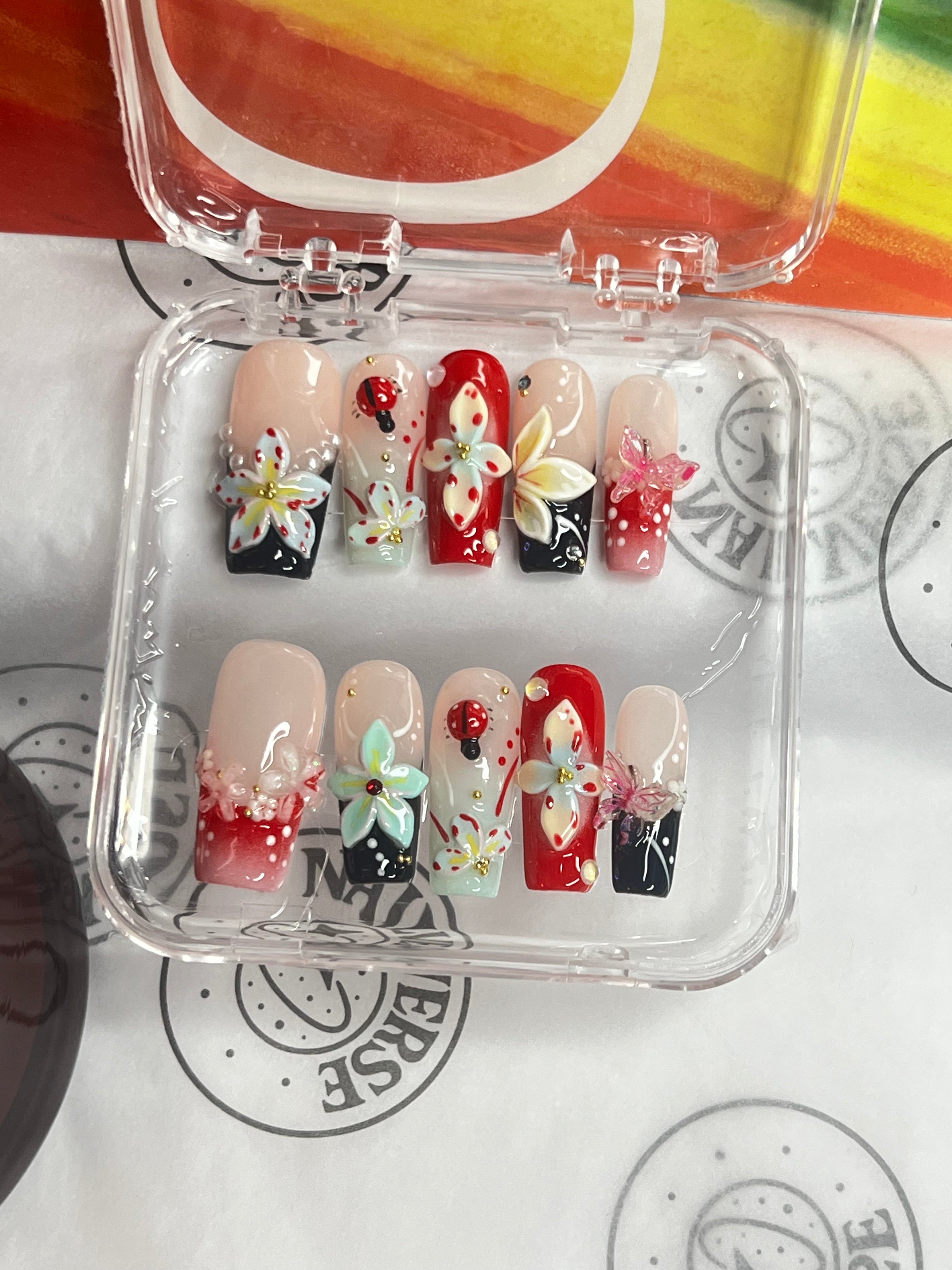 Butterfly Bloom Jelly Press-On Nail Set